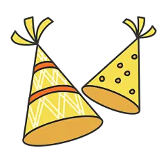 手绘-流行色文字贴纸SVG-生日帽