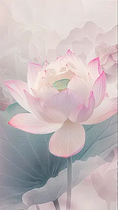 夏日中国风-荷花通透感写实肌理图片背景