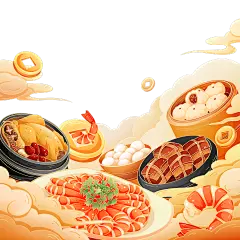 美食新国风手绘国潮美食