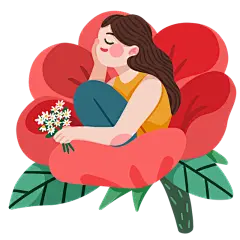 情人节节日主题贴纸-女孩