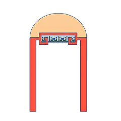 卡通感春节门坊元素贴纸