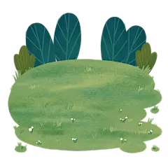 手绘风-植物贴纸-草地