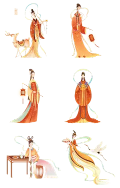 春节x新年新春祥瑞中国风美女人物插画