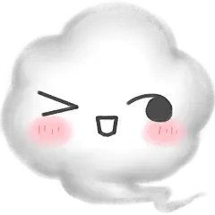 可爱手绘人物挡脸贴纸-云朵