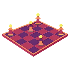 手绘-扁平风桌游元素贴纸-国际象棋