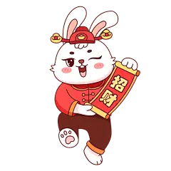 中国风春节兔子元素贴纸