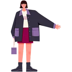 扁平风人物插画-站立