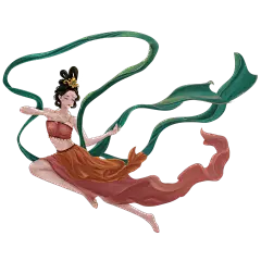七夕节中国风插画贴纸-织女