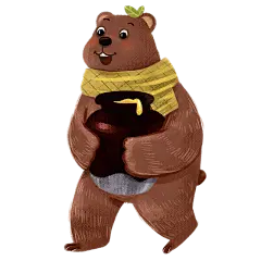 手绘-秋冬元素-狗熊