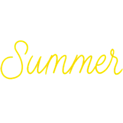 夏天夏季通用手写英文SUMMER黄色艺术字元素素材