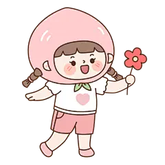 矢量-静物拟人风表情贴纸-送花