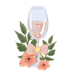 手绘-婚礼油画棒风元素-红酒