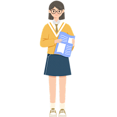 扁平风教育主题人物插画-女生