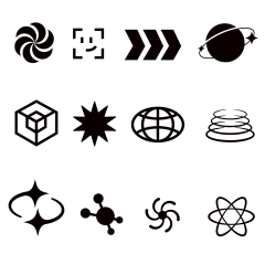 几何系列酸性元素矢量潮流图标组合