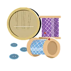 手绘-缝纫手工工具家居生活贴纸1