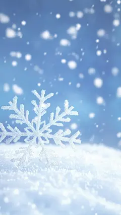立冬3D雪地雪花渐变背景