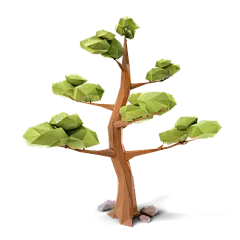 手绘高大几何树木元素