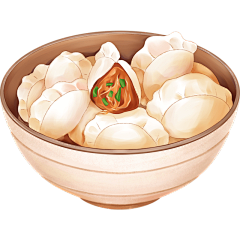 传统节气立冬手绘饺子吃饺子元素