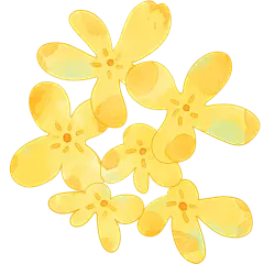 植物系列手绘风桂花元素