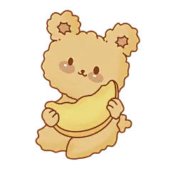 手绘-流行色套系贴纸-玩具熊