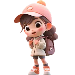 通用3D可爱卡通小女孩儿童人物贴纸