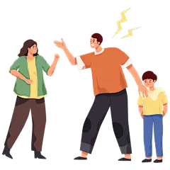 扁平-离婚吵架人物场景插画-SVG1