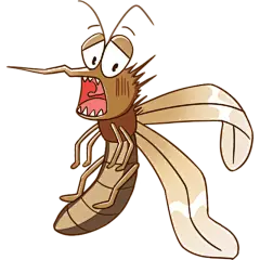 常规通用扁平拟人蚊子元素素材