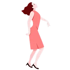 手绘美女跳舞舞蹈元素贴纸7