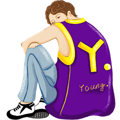 手绘人物插画-酷酷的男孩