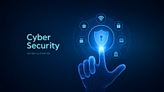 常规内容-背景系列科幻风蓝光粒子特效模拟人手触控解锁背景