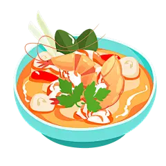 卡通风美食海鲜贴纸-虾