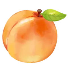 手绘-简约水彩美食元素贴纸-黄桃