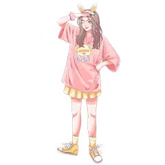手绘-二次元动漫人物插画-女生6