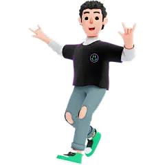 教育培训艺术兴趣3D街舞学生人物贴纸