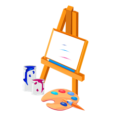 卡通感教育行业画架元素贴纸