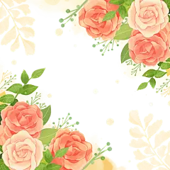 浪漫粉色玫瑰花朵元素