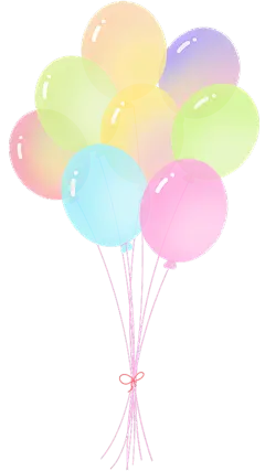 装饰系列扁平风多彩气球束元素