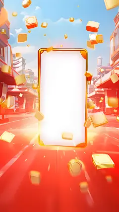 618双十一双11双十二双12电商活动促销感3D中国风中式红色街景场景背景