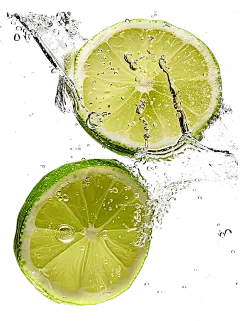 夏季果蔬合成气泡感柠檬通用元素素材