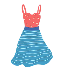 卡通风服饰单品贴纸SVG-连衣裙