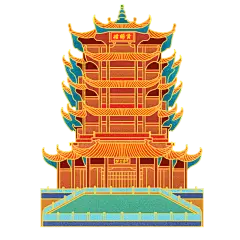 中国风-金边国潮建筑插画2