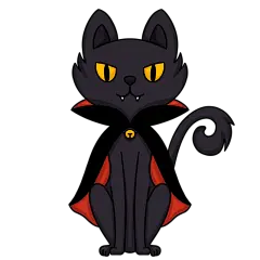 卡通-万圣节节日装扮元素-黑猫