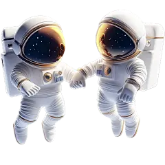 宇宙系列3D可爱不露脸宇航员双人