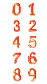 艺术字3D红色酸性风倒计时数字