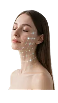 人物系列写实感欧美美女侧脸+科技感光效元素