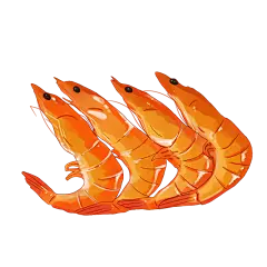 手绘-海鲜美食元素贴纸-虾