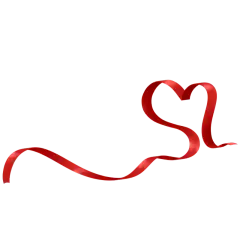 手绘-爱心绸缎元素