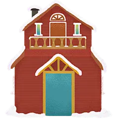 手绘-欧式木屋建筑元素贴纸10