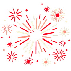 节日通用彩色烟花贴纸