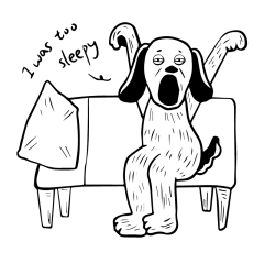 手绘线条狗狗情绪动物元素